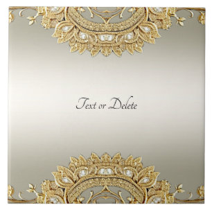 Carreau Carrelage en céramique ornée d'or