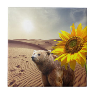 Carreau Carrelage en céramique Ours rustique Tournesol Flo
