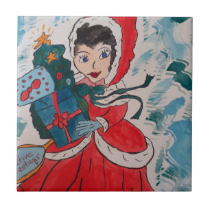 Carreau Carrelage en céramique père Noël Helper Christmas