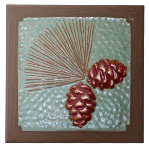 Carreau Carrelage en céramique Ponderosa Pinecone vert et 