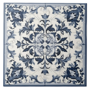 Carreau Carrelage en céramique portugaise bleu et blanc