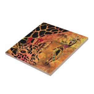 Carreau Carrelage en céramique pour fille et girafe d'Afri