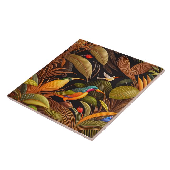 Carreau Carrelage en céramique pour oiseaux tropicaux (Côté)