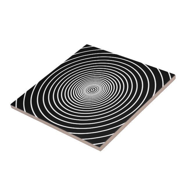Carreau Carrelage en céramique rayé noir et blanc (Côté)