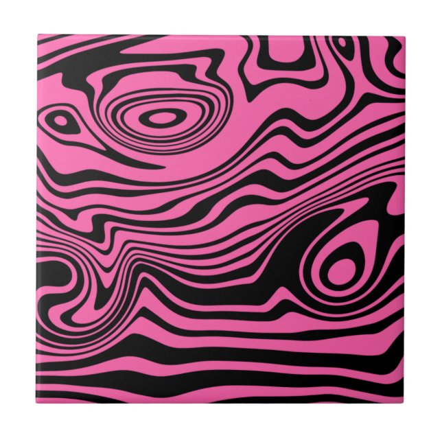Carreau Carrelage en céramique rayé rose noir Choisir la c (Devant)