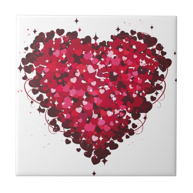 Carreau Carrelage en céramique Red Hearts (Devant)