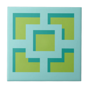 Carreau Carrelage en céramique Retro Turquoise et Vert Tre