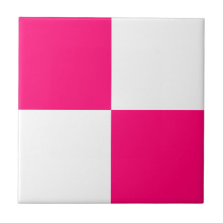 Carreau Carrelage en céramique rose et blanc À damiers mod