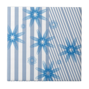 Carreau Carrelage en céramique rose et bleu étoiles