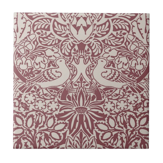 Carreau Carrelage en céramique Rose et colombe (Devant)