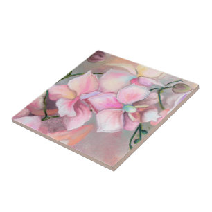 Carreau Carrelage en céramique rose Fleurs d'orchidées