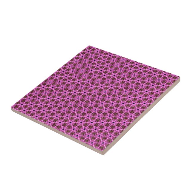 Carreau Carrelage en céramique rose Labyrinthe (Côté)