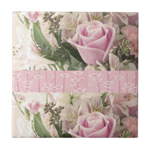 Carreau Carrelage en céramique rose Rose Floral
