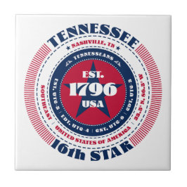 Carreau Carrelage en céramique rouge, blanc et bleu du Ten