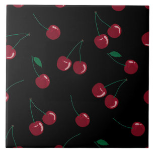 Carreau Carrelage en céramique rouge cerise noire