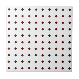 Carreau Carrelage en céramique rouge foncé/blanc, petit 