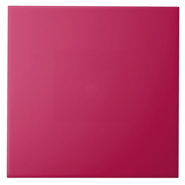 Carreau Carrelage en céramique rouge framboise foncé. (Devant)