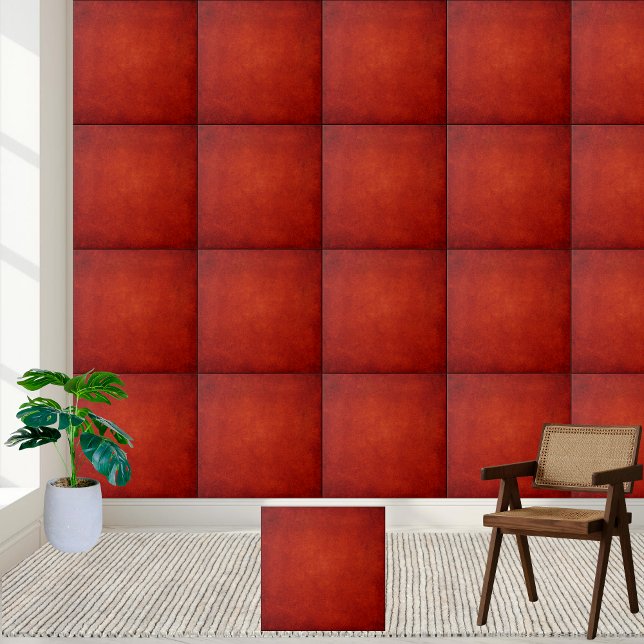 Carreau Carrelage en céramique texturé rouge profond (Deep Red Textured Ceramic Tile)