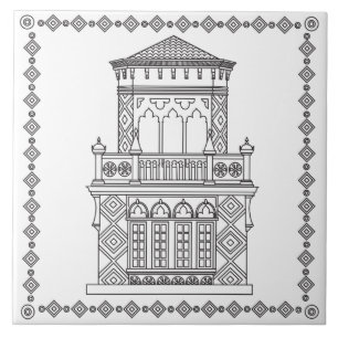Carreau Carrelage en céramique Tour à anneaux