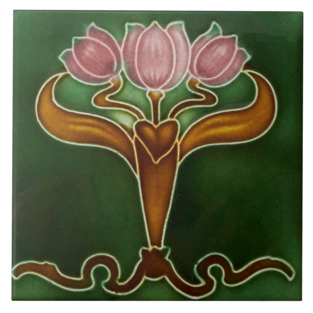Carreau Carrelage en céramique - Trois Tulipes roses (Devant)