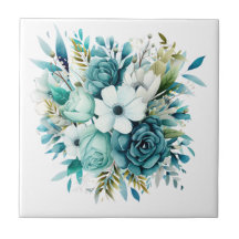 Carrelage en céramique turquoise claire