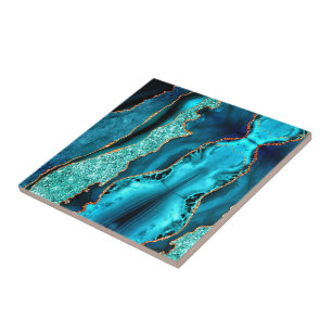 Carreau Carrelage en céramique Turquoise en marbre bleu ma