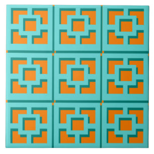 Carreau Carrelage en céramique Turquoise et Orange Trelli