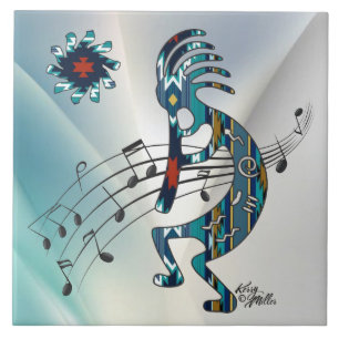 Carreau Carrelage en céramique Turquoise Kokopelli