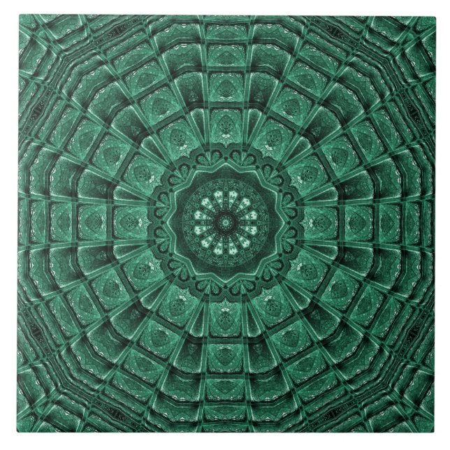 Carreau Carrelage en céramique vert foncé (Devant)