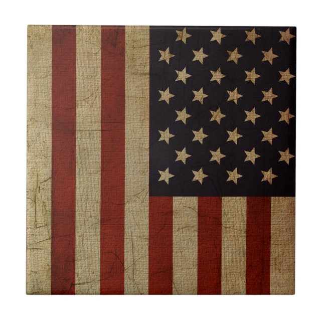 Carreau Carrelage en céramique vintage Grunge American Fla (Devant)