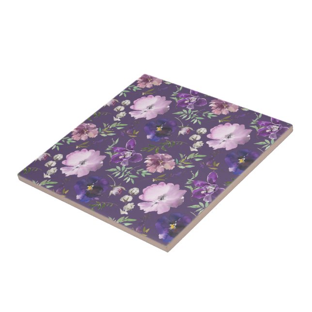 Carreau Carrelage en céramique violet (Côté)