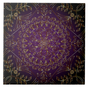 Carreau Carrelage en céramique violet or