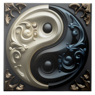 Carreau Carrelage en céramique Yin Yang 3D