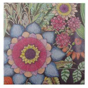 Carreau Carrelage en céramique zen floral