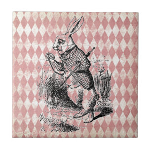 Carreau Carrelage en diamant rose lapin blanc