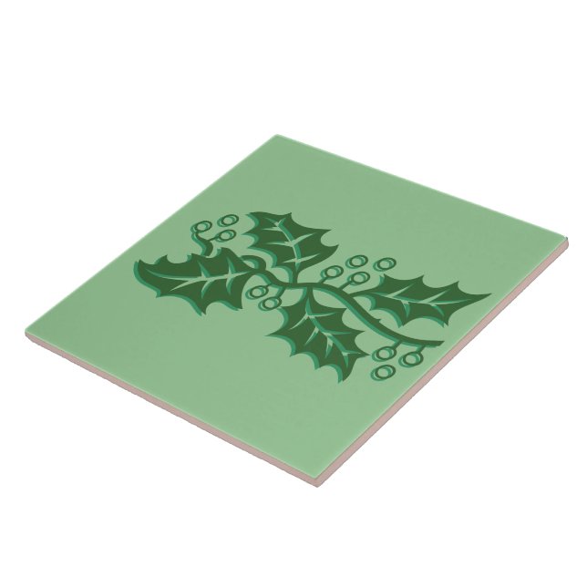 Carreau Carrelage - Feuilles creux avec baies (Côté)