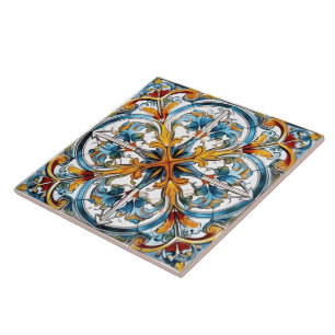 Carreau Carrelage floral coloré