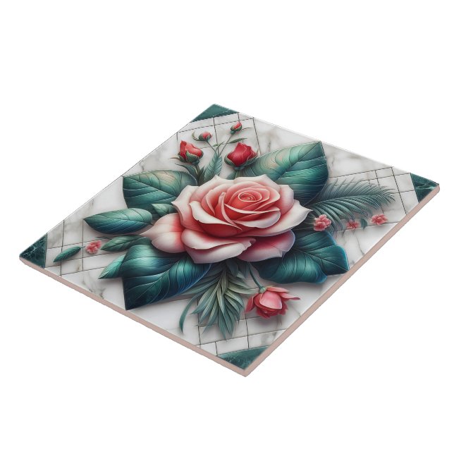 Carreau Carrelage floral complexe mosaïque (Côté)