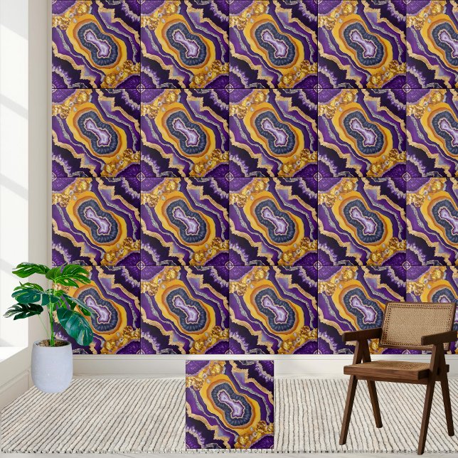 Carreau Carrelage Geode Améthyste De Luxe (Luxury Amethyst Geode Tile)