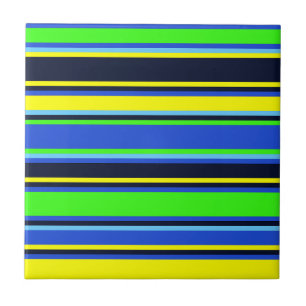 Carreau Carrelage Gras Bleu, Lime & Jaune