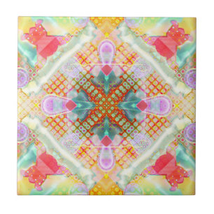 Carreau Carrelage Kaleidoscope à sucre et épices géométriq