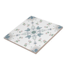 Carrelage Mandala en bleu fleur