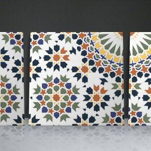 Carreau Carrelage marocain fleuri géométrique Accent décor