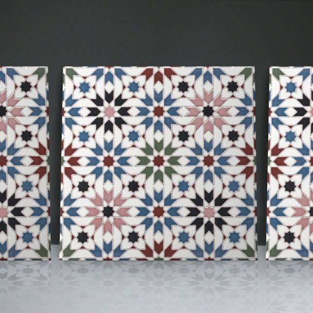 Carreau Carrelage marocain fleuri géométrique Accent décor (Créateur téléchargé)