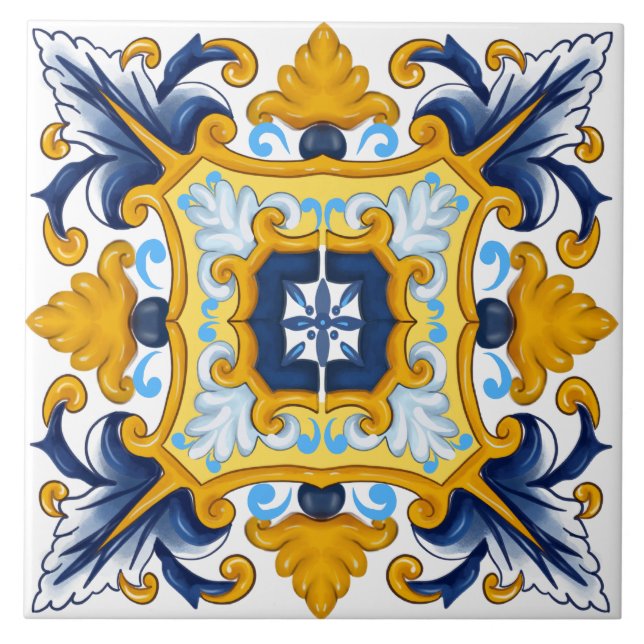 Carreau Carrelage méditerranéen, Carrelage sicilien  (Devant)
