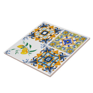 Carreau Carrelage méditerranéen, Carrelage sicilien, majol