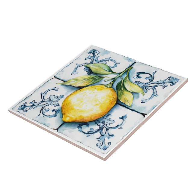 Carreau Carrelage méditerranéen citron (Côté)