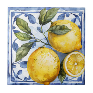 Carreau Carrelage méditerranéen citron portugais 