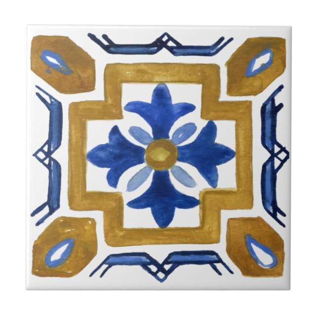 Carreau Carrelage méditerranéen, majolica, style sicilien  (Devant)