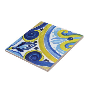 Carreau Carrelage méditerranéen, majolica, style sicilien 